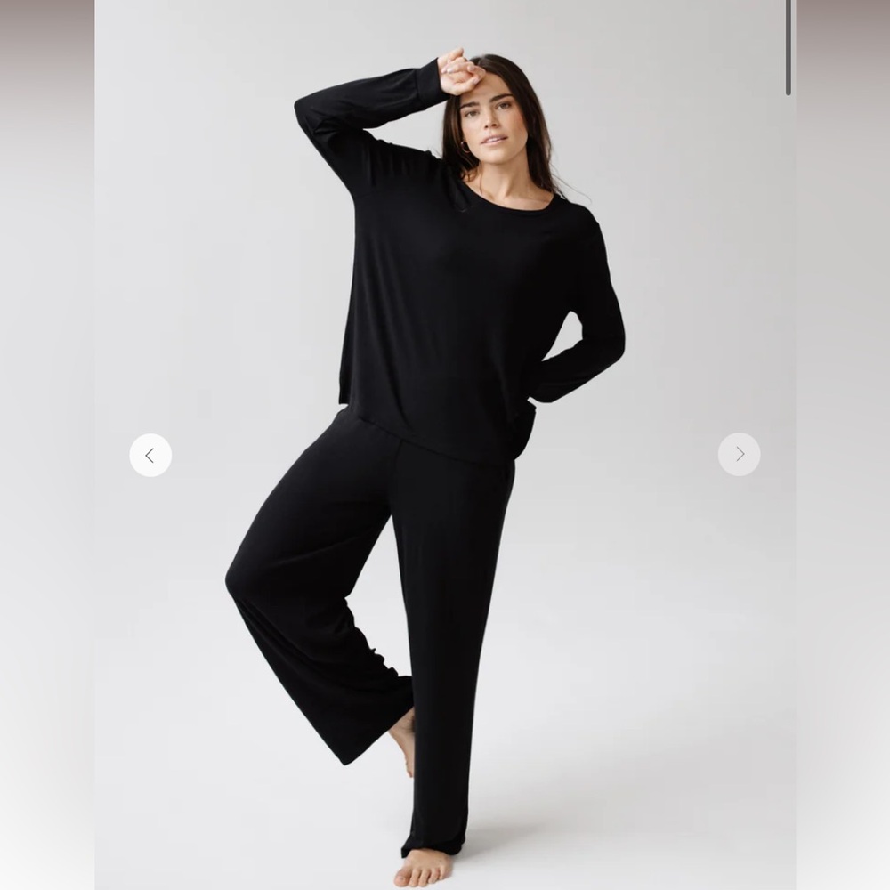 Cozy Earth Rib-Knit Lounge Pant black size XXXL